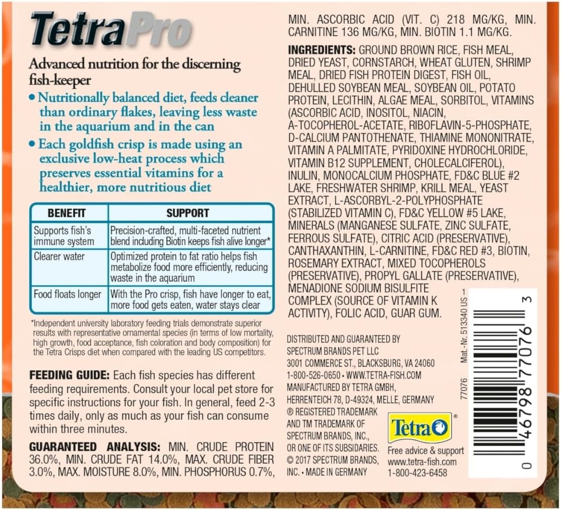 image:imageTetra 77077 TetraPRO Goldfish Crisps for Fishes 79 Ounce303 Ounce Pack of 1