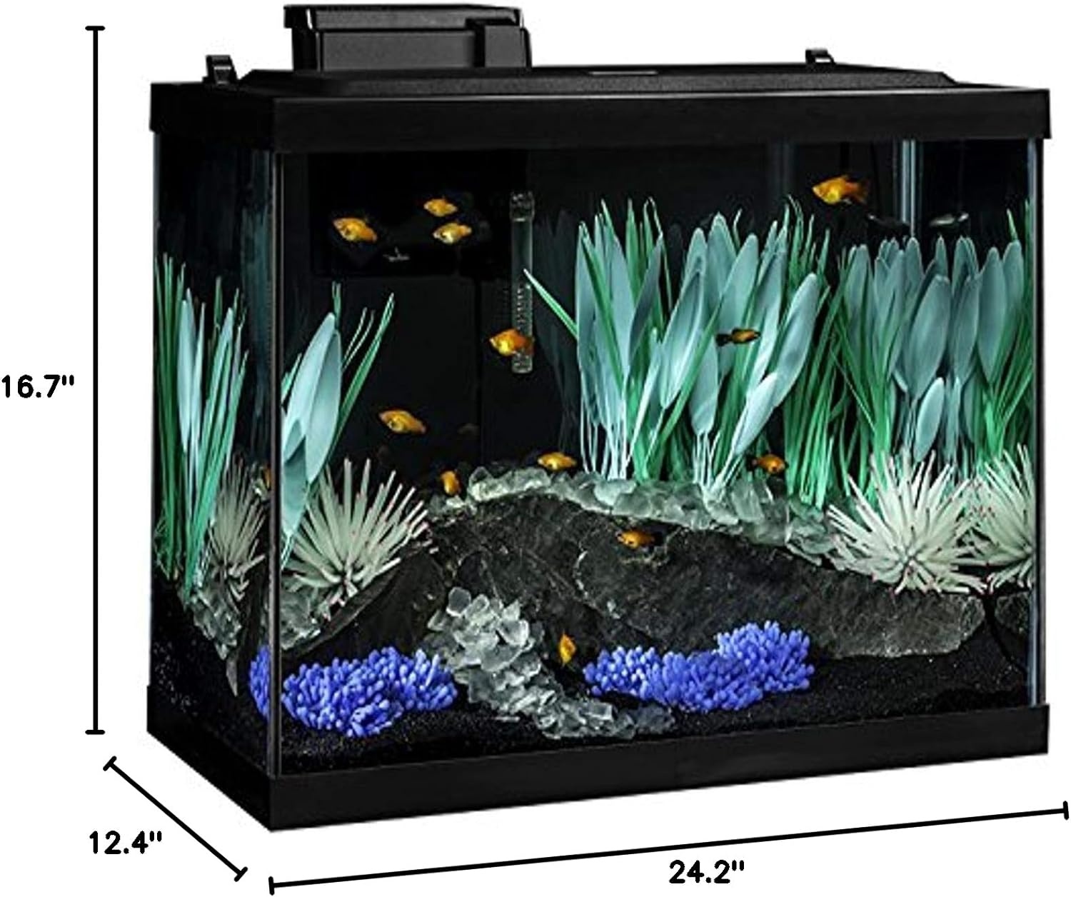 image:imageTetra Aquarium 20 Gallon Complete Tropical Fish Tank Kit With LED Lighting And Decor For Freshwater FishColor Fusion