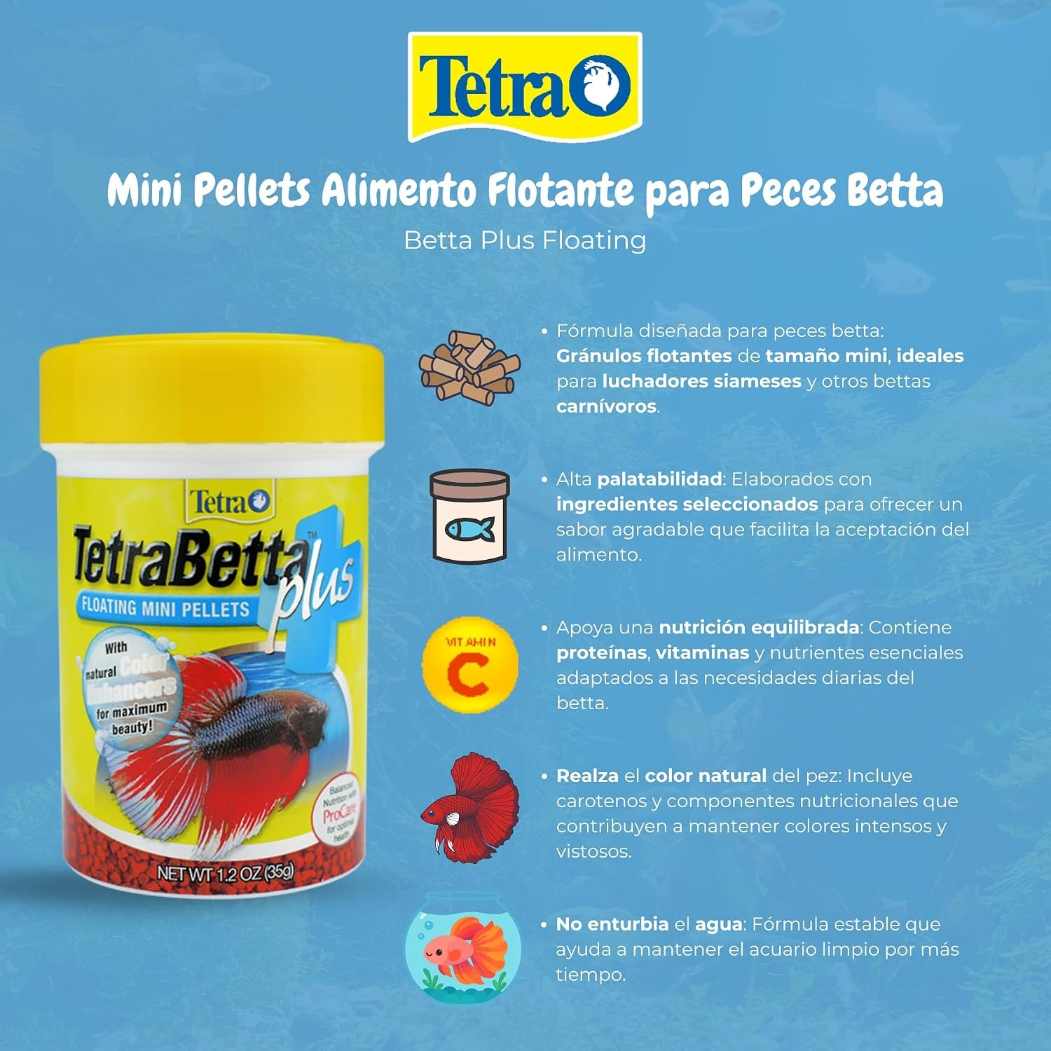 image:imageTetra Betta Small Pellets 102 Ounce Complete Nutrition Plus Color BoostMini Pellets