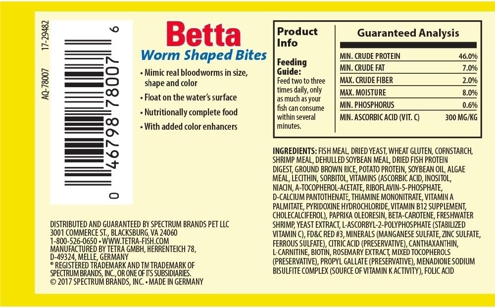 image:imageTetra Betta Small Pellets 102 Ounce Complete Nutrition Plus Color BoostWorm Shaped Bites