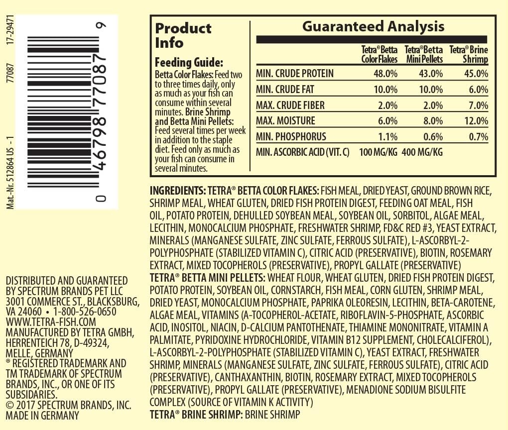 image:imageTetra BettaMin SelectAFood 134 Ounces Fish Flakes Variety Pack134 Ounce Pack of 1