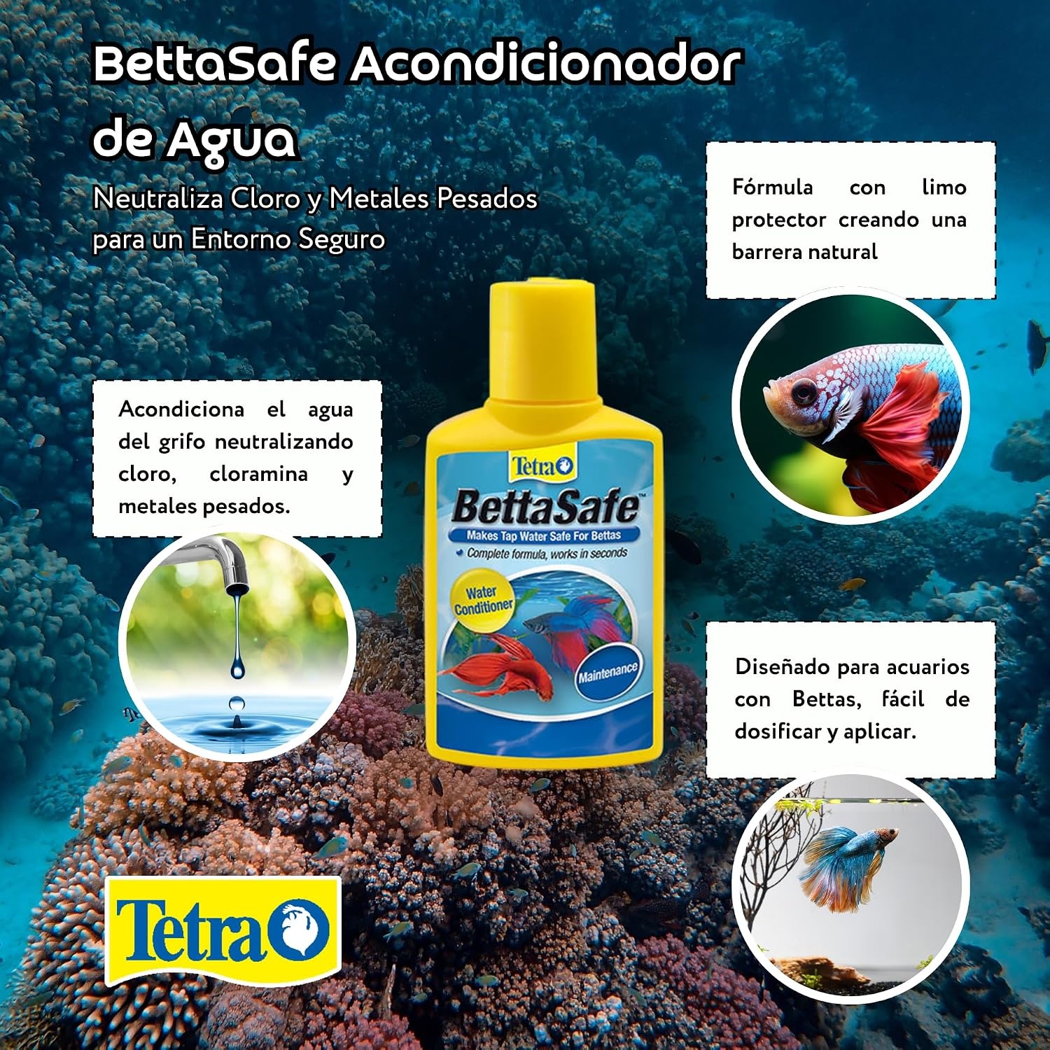 image:imageTetra BettaSafe Aquarium Water Conditioner For Bettas 169Ounce 50ml Golds amp Yellows 16837Golds Yellows