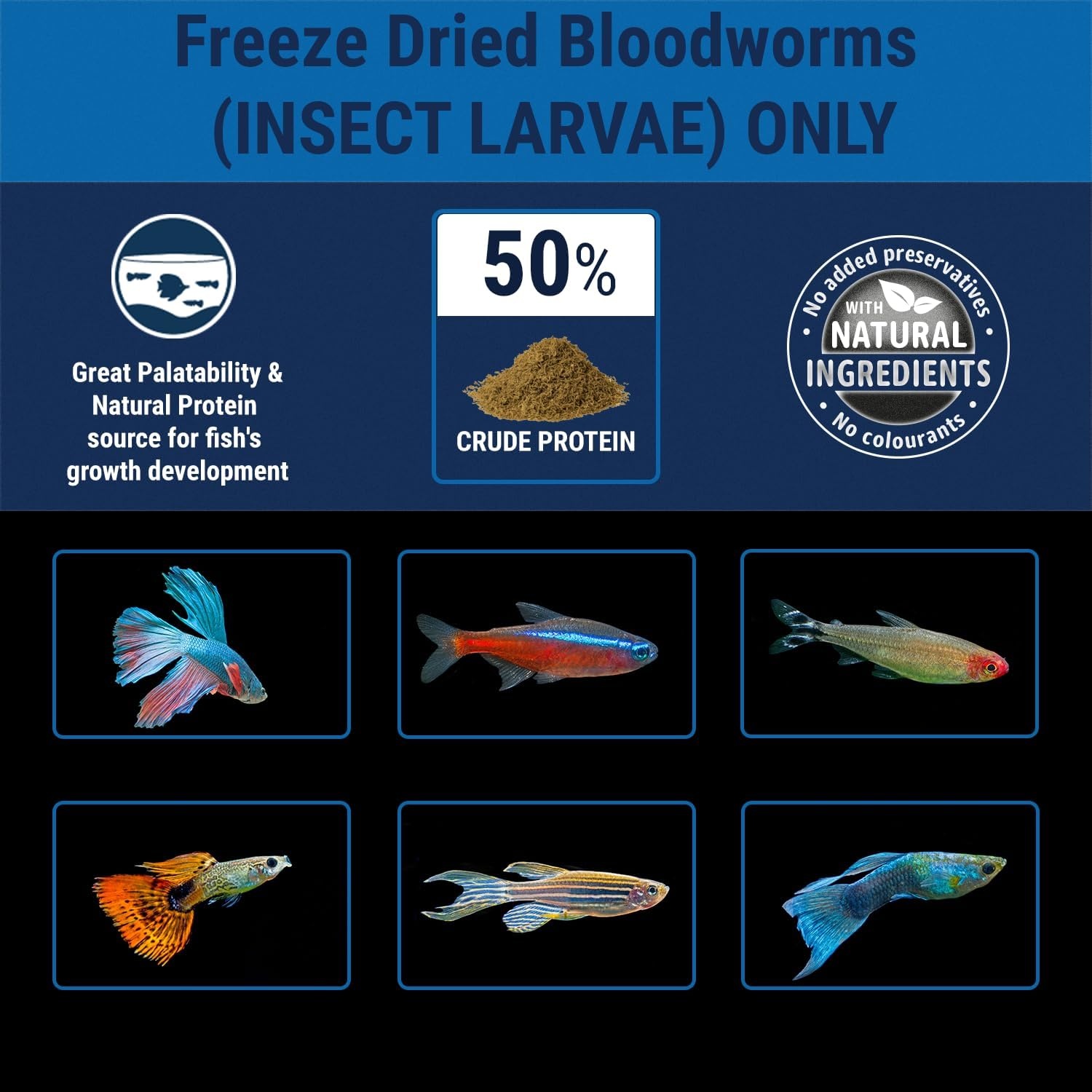 image:imageTetra BloodWorms 025 Oz FreezeDried Food for Freshwater and Saltwater Fish Seafood Pack of 1025 Ounce Pack of 1
