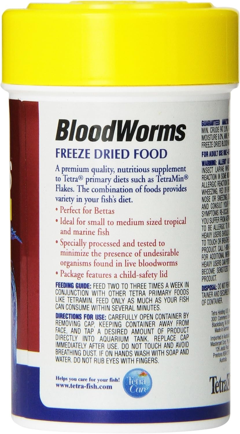 image:imageTetra BloodWorms 025 Oz FreezeDried Food for Freshwater and Saltwater Fish Seafood Pack of 1028 Ounce Pack of 1