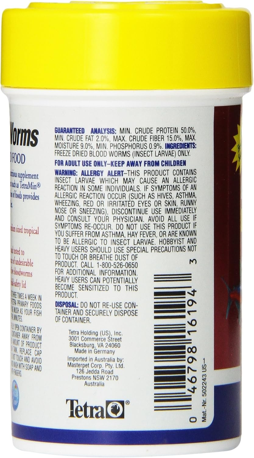 image:imageTetra BloodWorms 025 Oz FreezeDried Food for Freshwater and Saltwater Fish Seafood Pack of 1028 Ounce Pack of 1