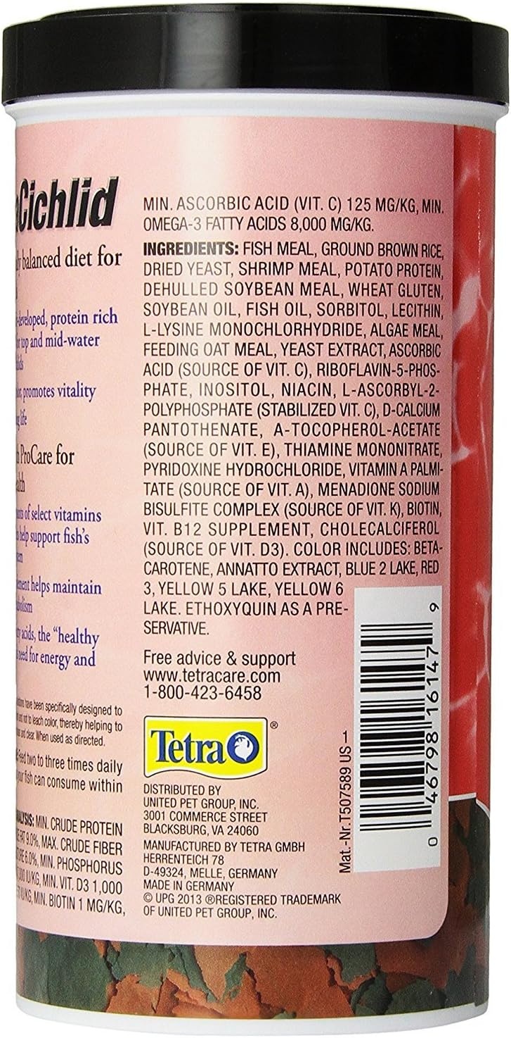 image:imageTetra Cichlid Flakes Nutritionally Balanced Fish Food for All Cichlids 175 Pounds565 Ounce Pack of 1