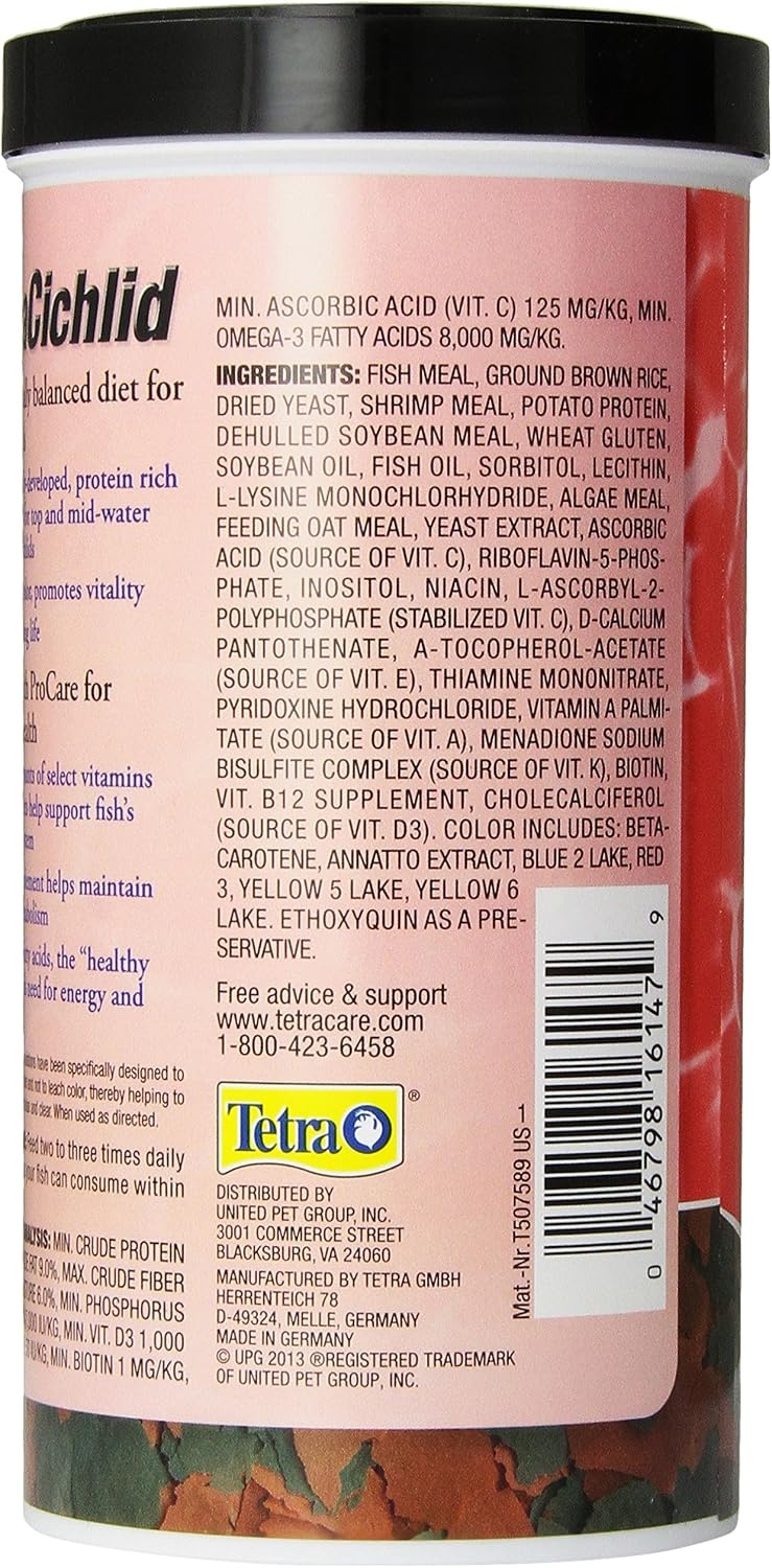 image:imageTetra Cichlid Flakes Nutritionally Balanced Fish Food for All Cichlids 175 Pounds565 Ounce Pack of 2