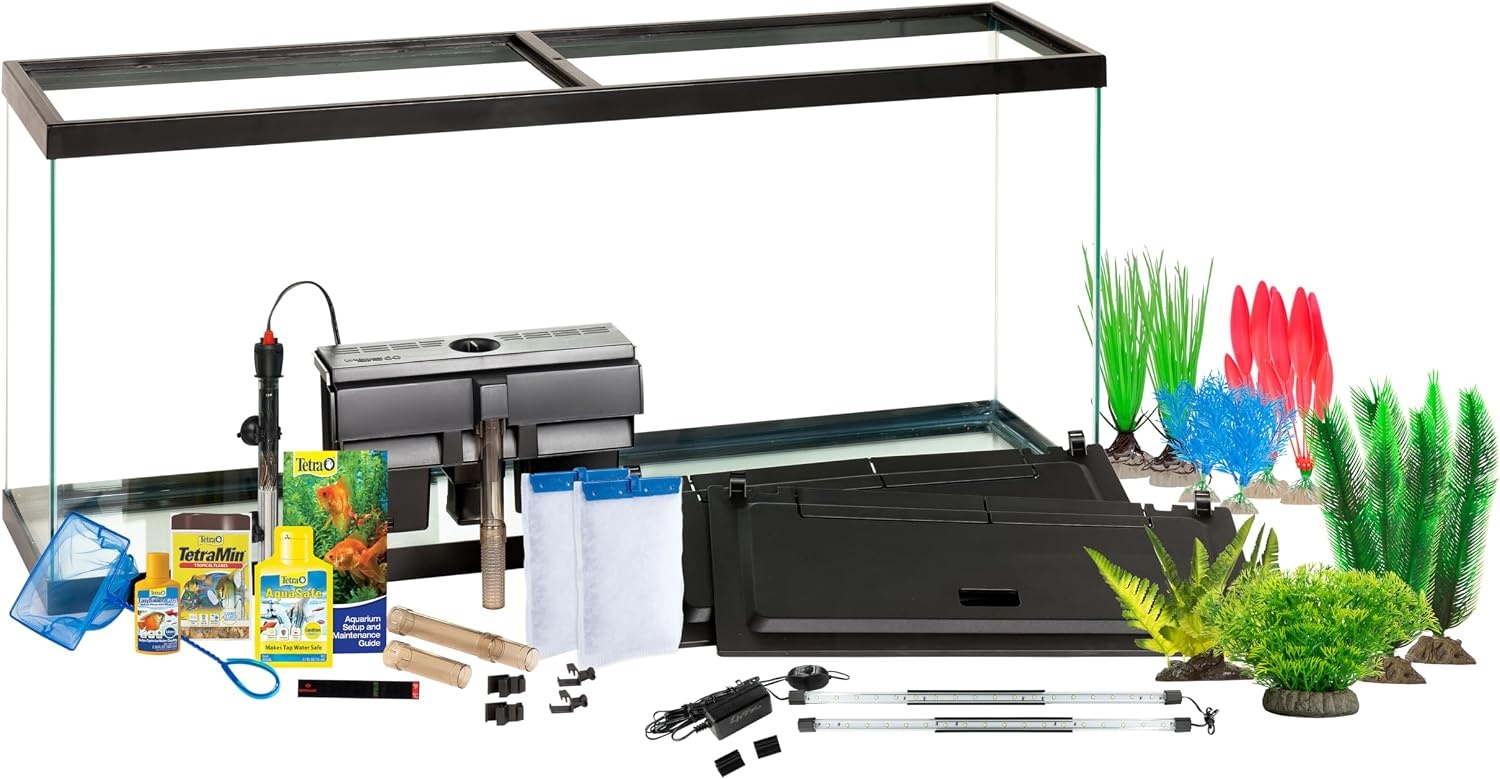 image:imageTetra Complete LED Aquarium Kit for Fish 55 Gallons Includes White LED Lights Filter Heater and Accessories