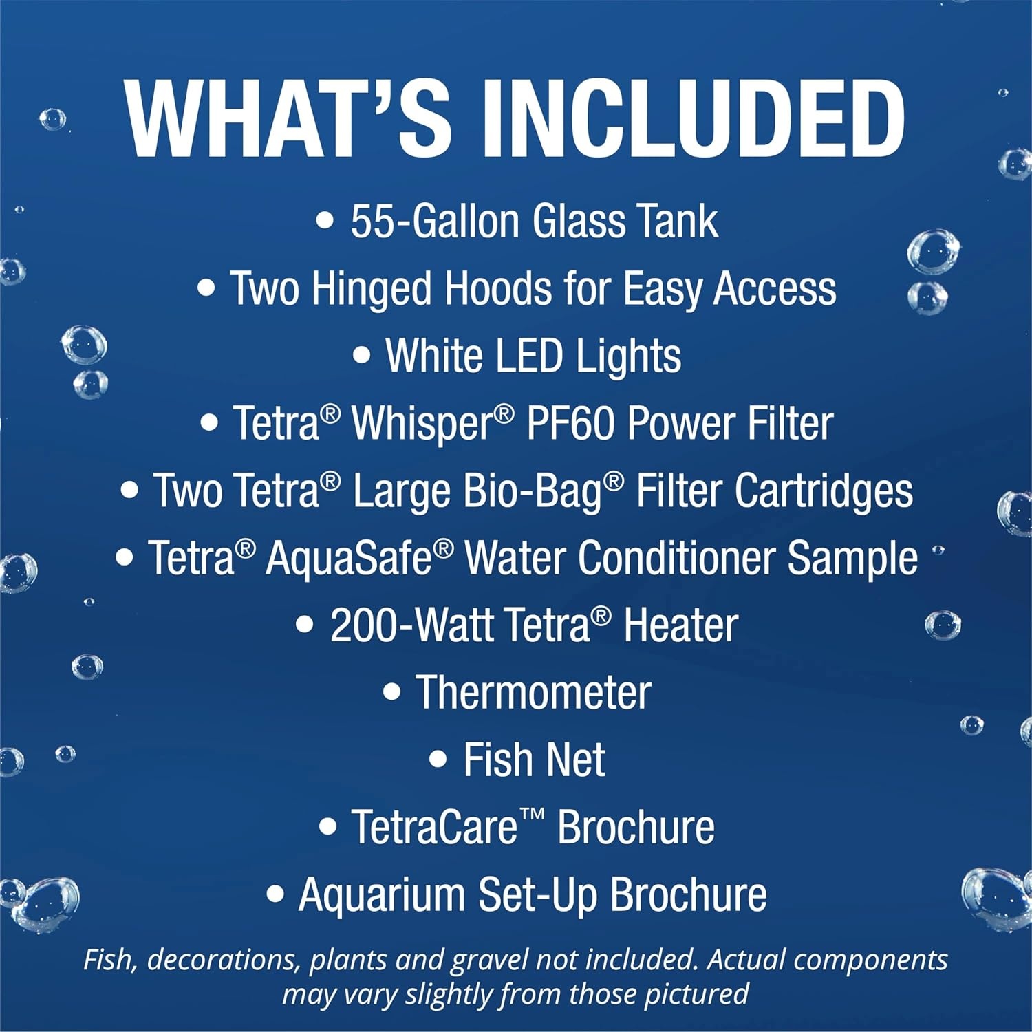 image:imageTetra Complete LED Aquarium Kit for Fish 55 Gallons Includes White LED Lights Filter Heater and Accessories