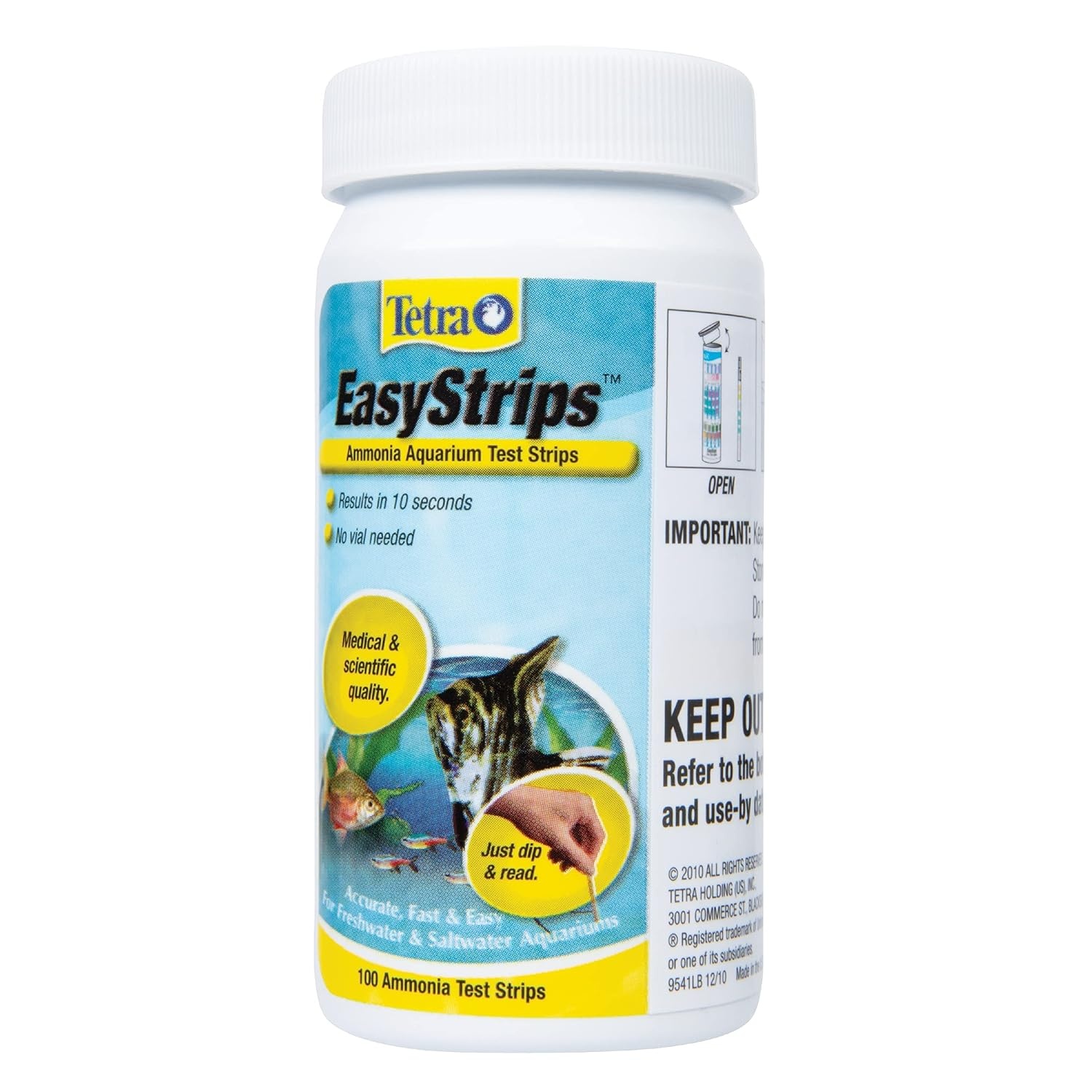 image:imageTetra EasyStrips 100 Count Ammonia Test Strips For aquariums Water Testing Model Number 19541100Strip