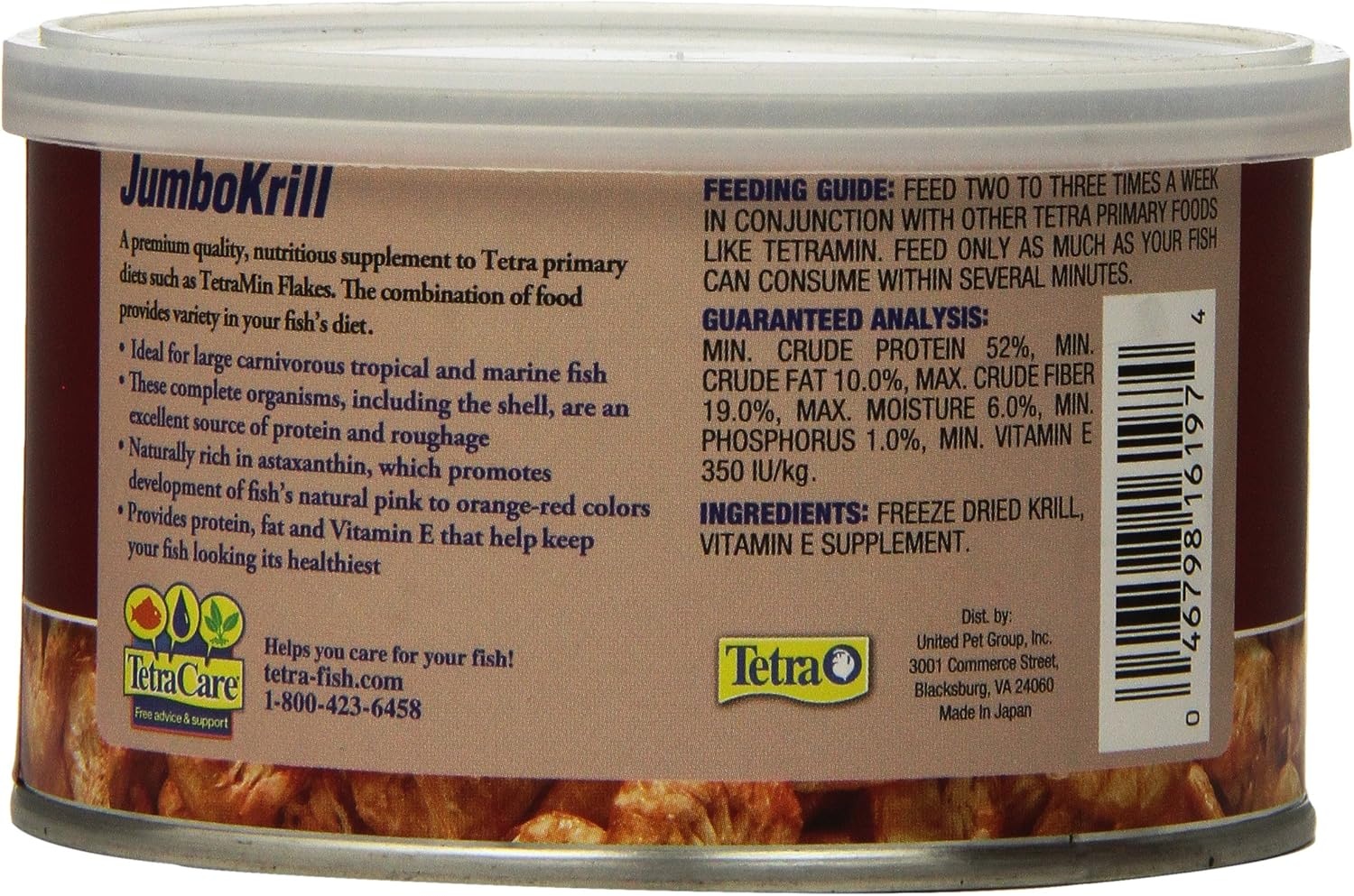 image:imageTetra JumboKrill FreezeDried Jumbo Shrimp Natural Shrimp Treat For Aquarium Fish 14 oz14 Ounce Pack of 1
