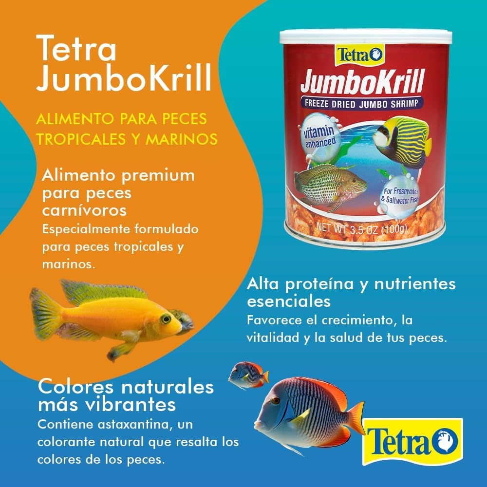 image:imageTetra JumboKrill FreezeDried Jumbo Shrimp Natural Shrimp Treat For Aquarium Fish 14 oz35 Ounce Pack of 1