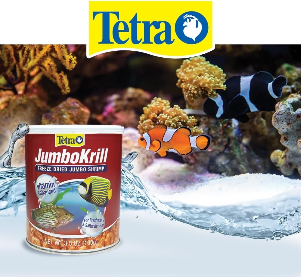 image:imageTetra JumboKrill FreezeDried Jumbo Shrimp Natural Shrimp Treat For Aquarium Fish 14 oz35 Ounce Pack of 1