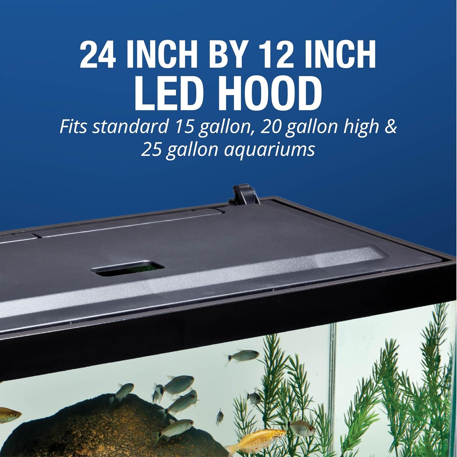 image:imageTetra LED Aquarium Hood 20 in x 10 in LowProfile Fish Tank Cover With Hidden Lighting24 Inch