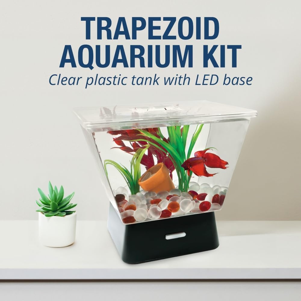 image:imageTetra LED Betta Tank Kit 1 Gallon Trapezoid aquarium With Base Lighting 24050
