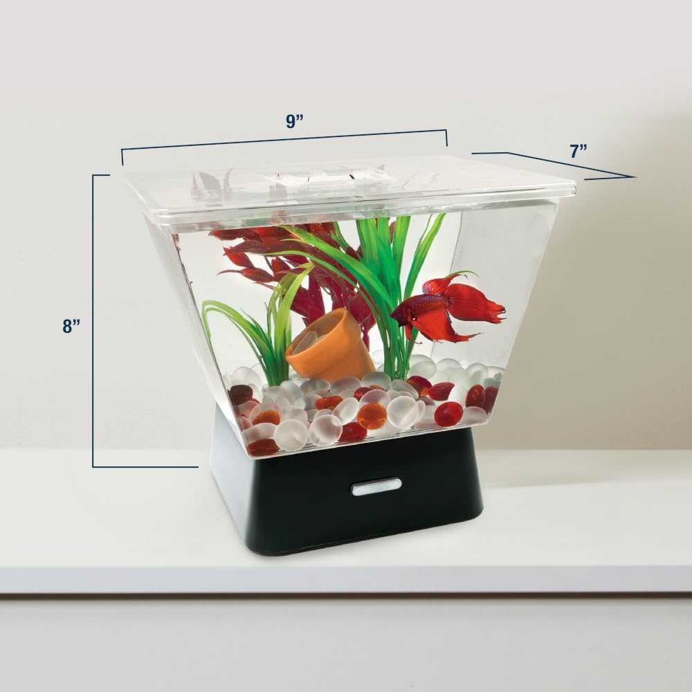 image:imageTetra LED Betta Tank Kit 1 Gallon Trapezoid aquarium With Base Lighting 24050