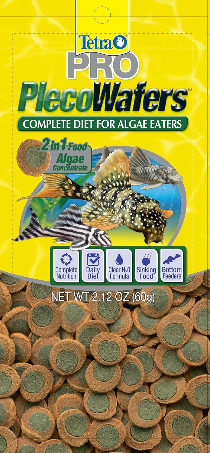 image:imageTetra PRO PlecoWafers 212 Ounces Nutritionally Balanced Vegetarian Fish Food Concentrated Algae Center Golds amp Yellows Model Number 16447212 Ounce Pack of 2
