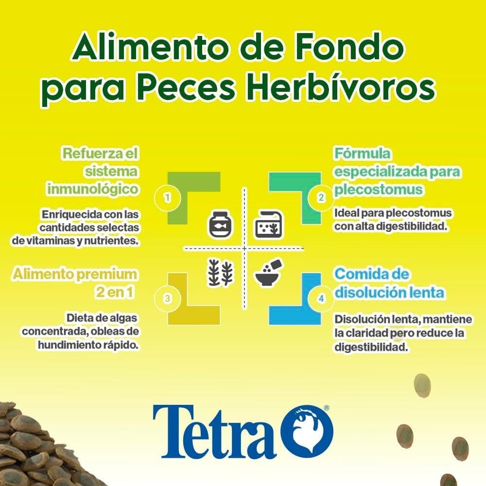 image:imageTetra PRO PlecoWafers 212 Ounces Nutritionally Balanced Vegetarian Fish Food Concentrated Algae Center Golds amp Yellows Model Number 16447212 Ounce Pack of 1