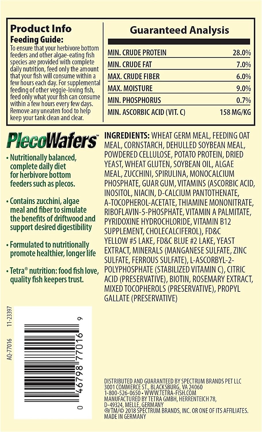 image:imageTetra PlecoWafers Nutritionally Balanced Fish Food For Algae Eaters 303 OZ Pack of 24
