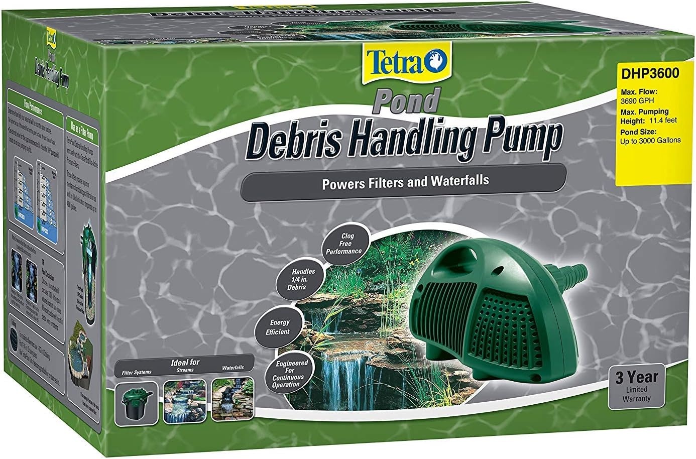 image:imageTetra Pond DebrisHandling Pump Energy Efficient UL ListedUp to 3 000 gallons