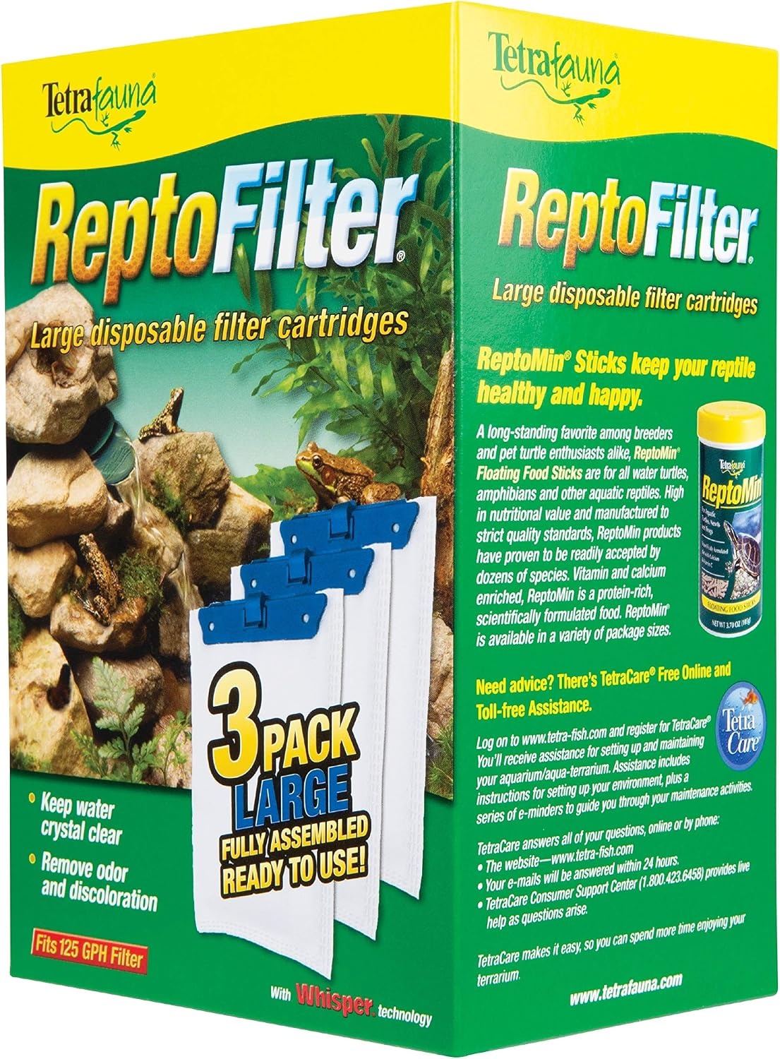 image:imageTetra ReptoFilter Large Filter Cartridges for Terrariums 3 Count Fits TetraFauna ReptoFilter 50 galLarge