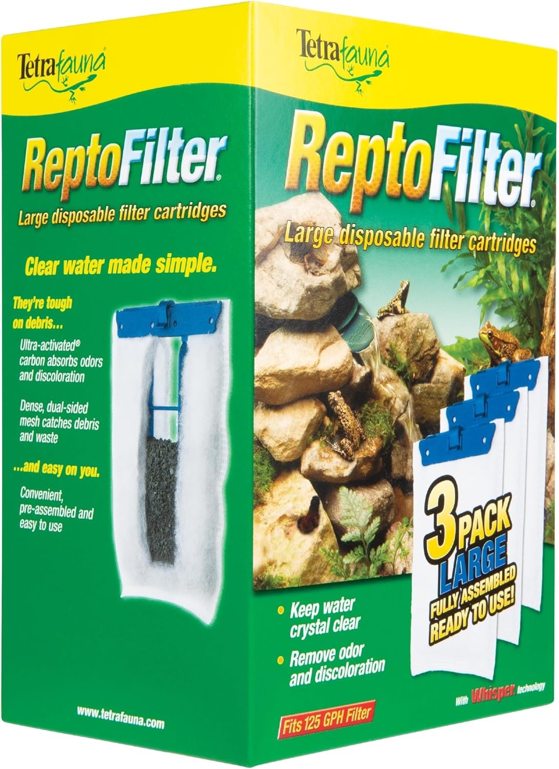 image:imageTetra ReptoFilter Large Filter Cartridges for Terrariums 3 Count Fits TetraFauna ReptoFilter 50 galLarge