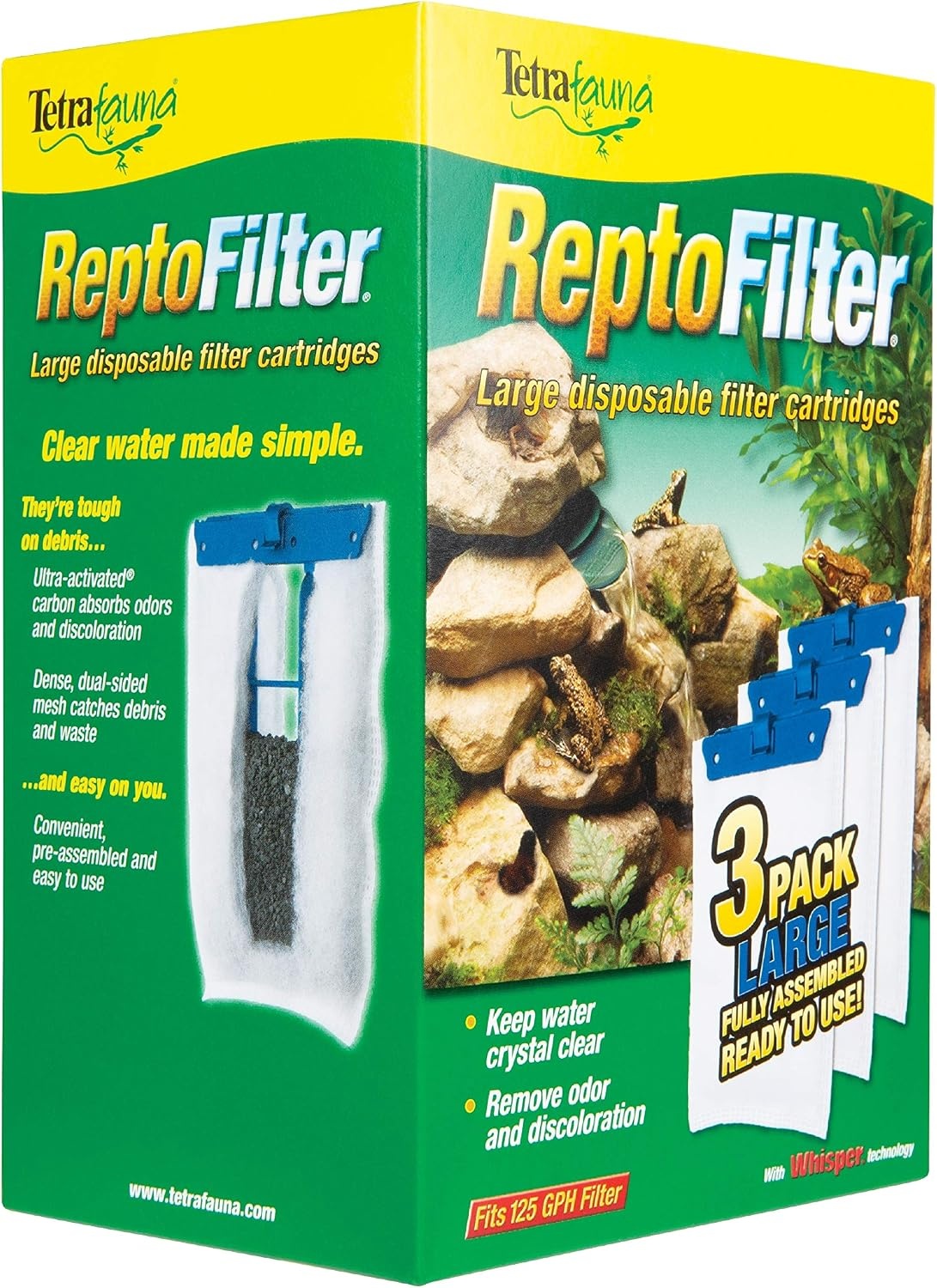 image:imageTetra ReptoFilter Large Filter Cartridges for Terrariums 3 Count Fits TetraFauna ReptoFilter 50 galLarge