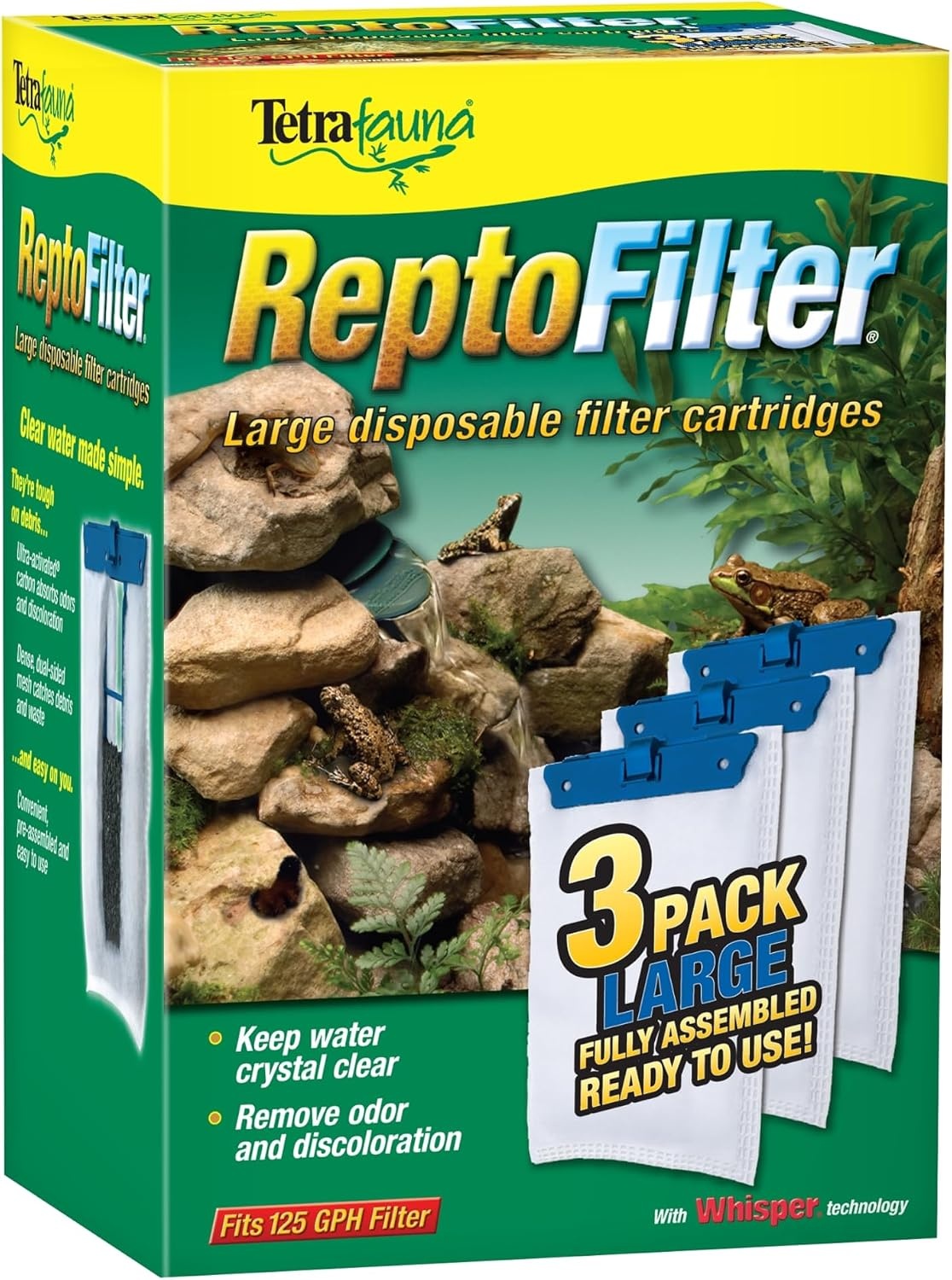 image:imageTetra ReptoFilter Large Filter Cartridges for Terrariums 3 Count Fits TetraFauna ReptoFilter 50 galLarge