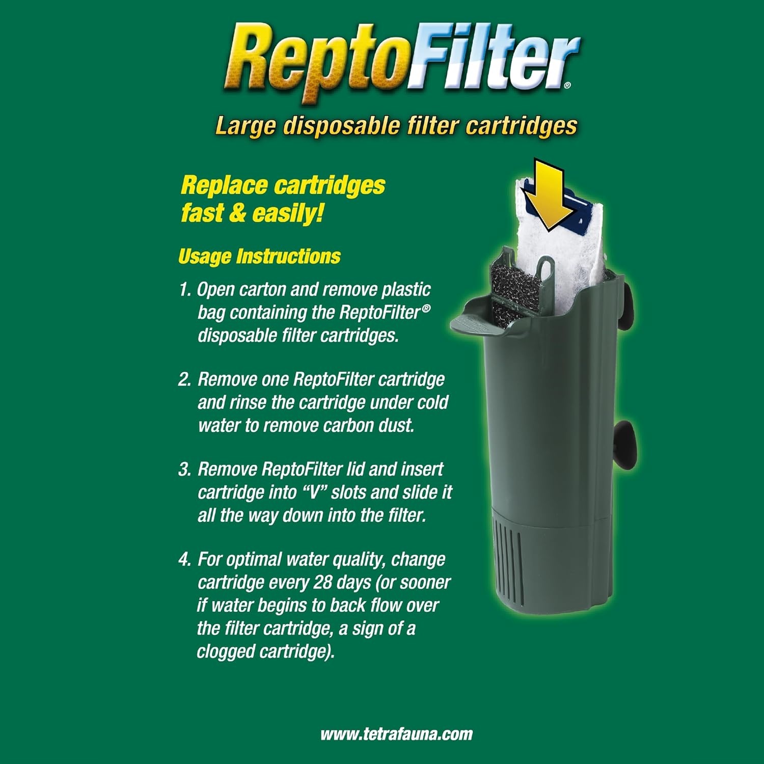 image:imageTetra ReptoFilter Large Filter Cartridges for Terrariums 3 Count Fits TetraFauna ReptoFilter 50 galLarge