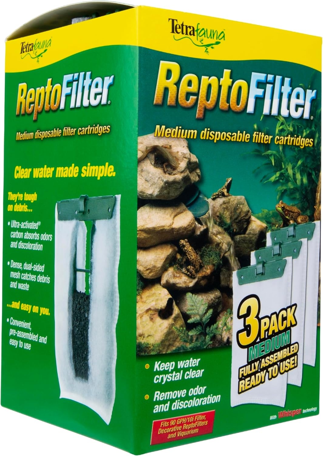 image:imageTetra ReptoFilter Large Filter Cartridges for Terrariums 3 Count Fits TetraFauna ReptoFilter 50 galMedium