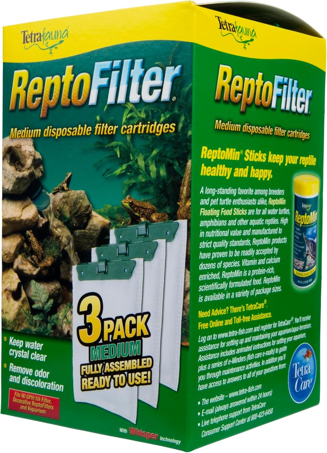 image:imageTetra ReptoFilter Large Filter Cartridges for Terrariums 3 Count Fits TetraFauna ReptoFilter 50 galMedium