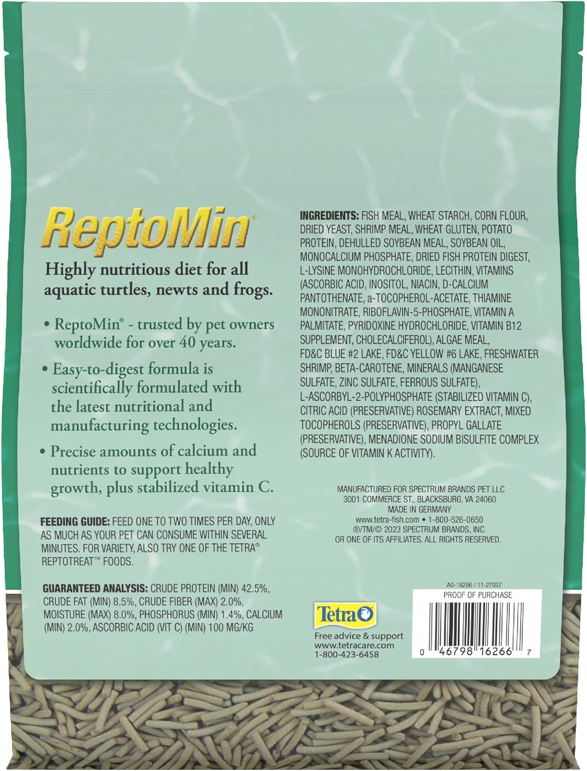 image:imageTetra ReptoMin Floating Food Sticks Food for Aquatic Turtles Newts and Frogs 1059 oz Pack of 1264 Pound Pack of 1