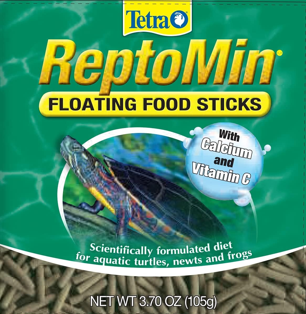 image:imageTetra ReptoMin Floating Food Sticks Food for Aquatic Turtles Newts and Frogs 1059 oz Pack of 137 Ounce Pack of 2