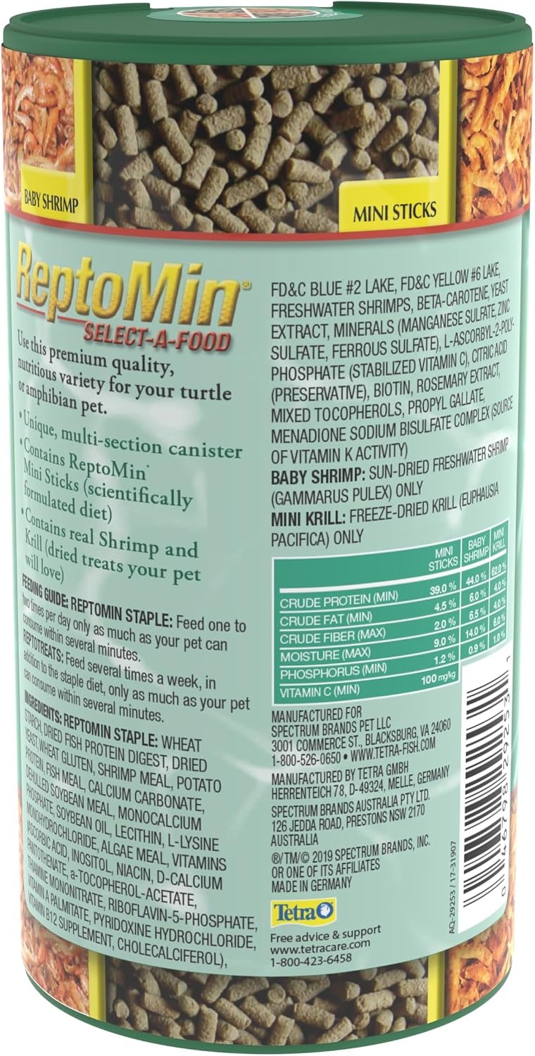image:imageTetra ReptoMin SelectAFood 155 Ounces For Aquatic Turtles Newts And Frogs Variety Pack155 Ounce Pack of 1