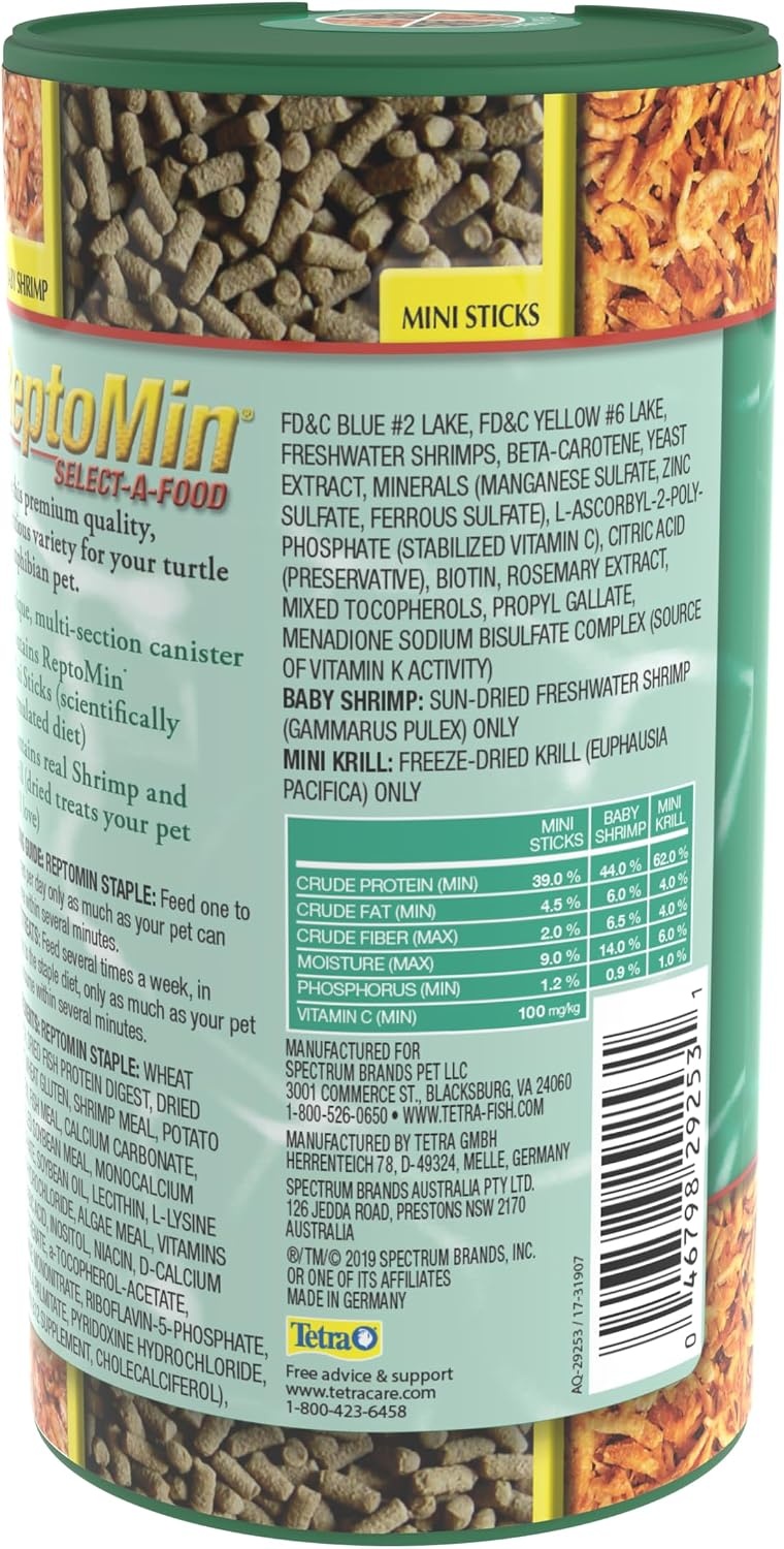 image:imageTetra ReptoMin SelectAFood 155 Ounces For Aquatic Turtles Newts And Frogs Variety Pack155 Ounce Pack of 1