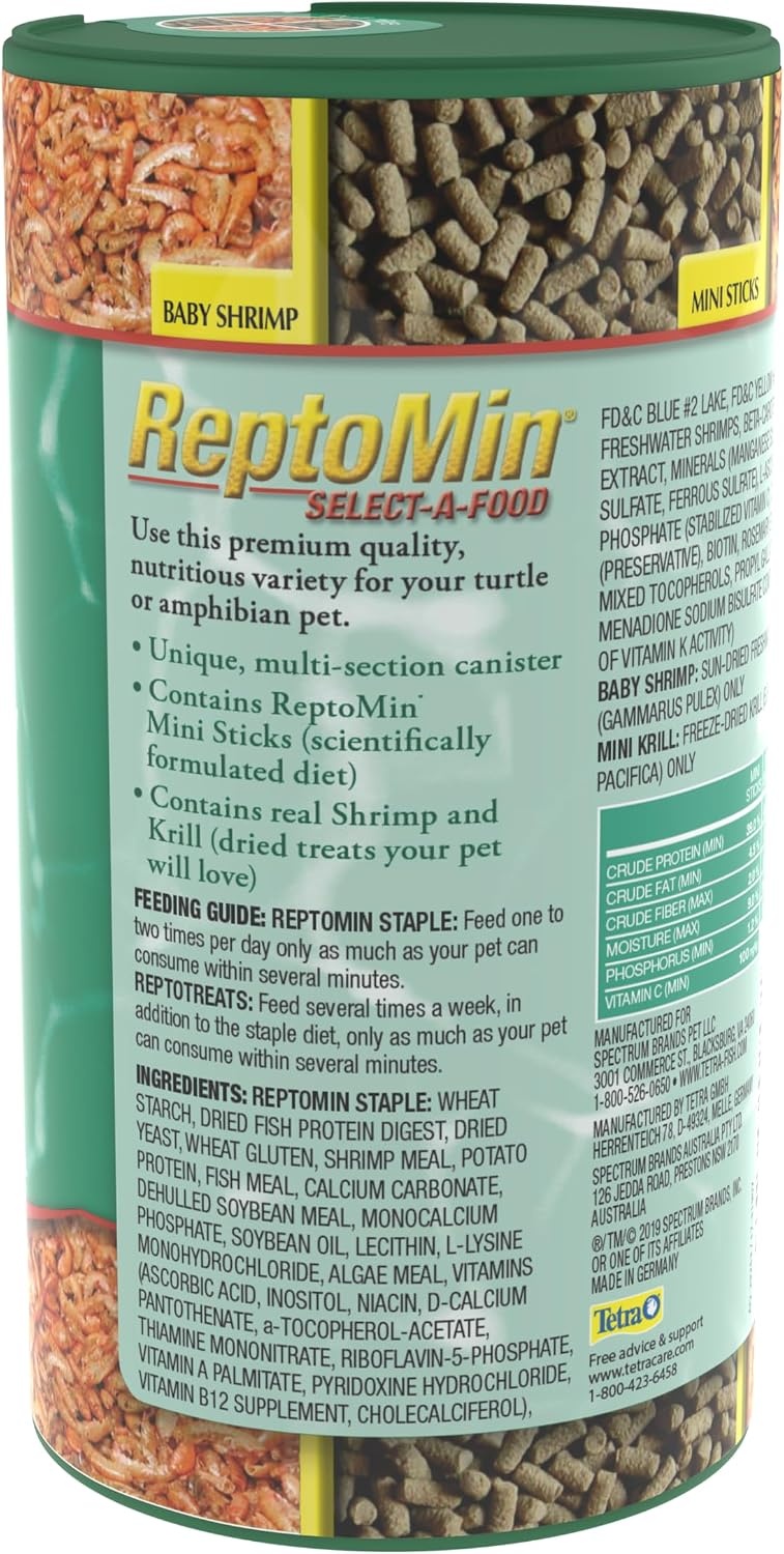 image:imageTetra ReptoMin SelectAFood 155 Ounces For Aquatic Turtles Newts And Frogs Variety Pack155 Ounce Pack of 1