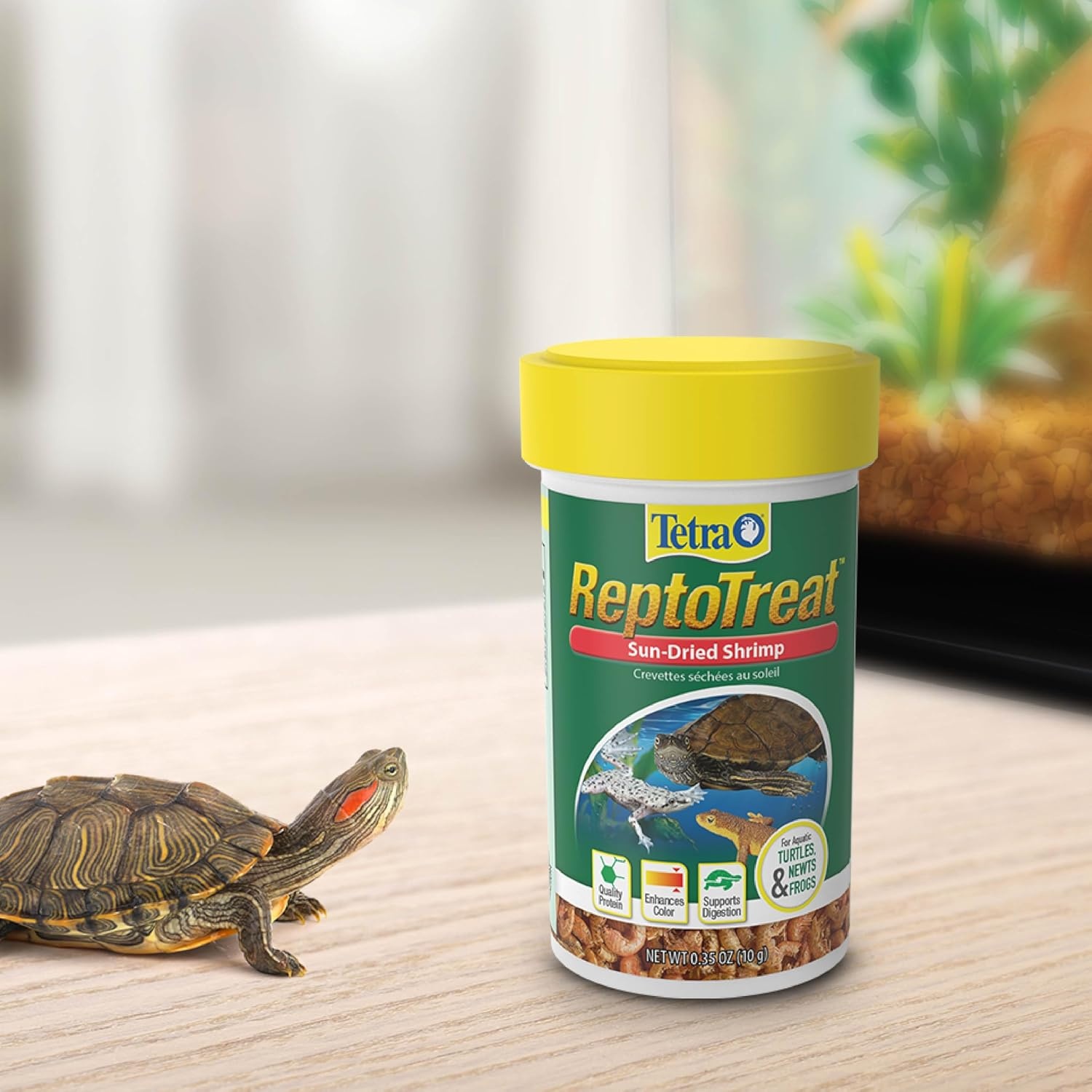image:imageTetra ReptoTreat SunDried Shrimp 035 Ounces Shrimp Treat for Aquatic Turtles Newts and Frogs035 Ounce Pack of 1