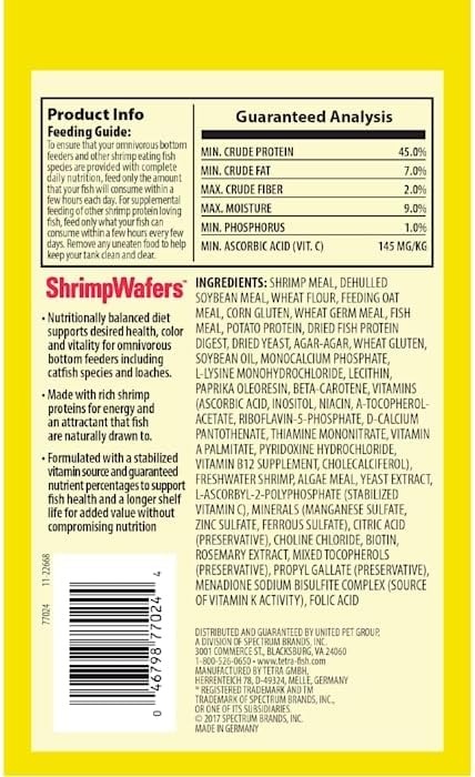 image:imageTetra ShrimpWafers Complete Diet for Catfish and Loaches 3 Ounce3 Ounce Pack of 1