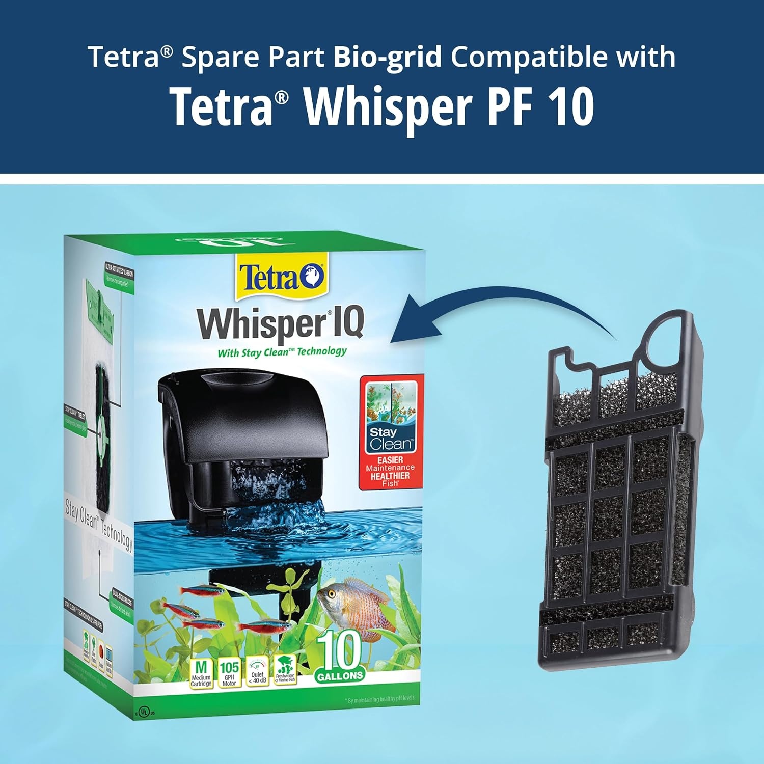 image:imageTetra Spare Part BioGrid Compatible with Tetra Whisper PF 10 Aquarium FiltersBlack