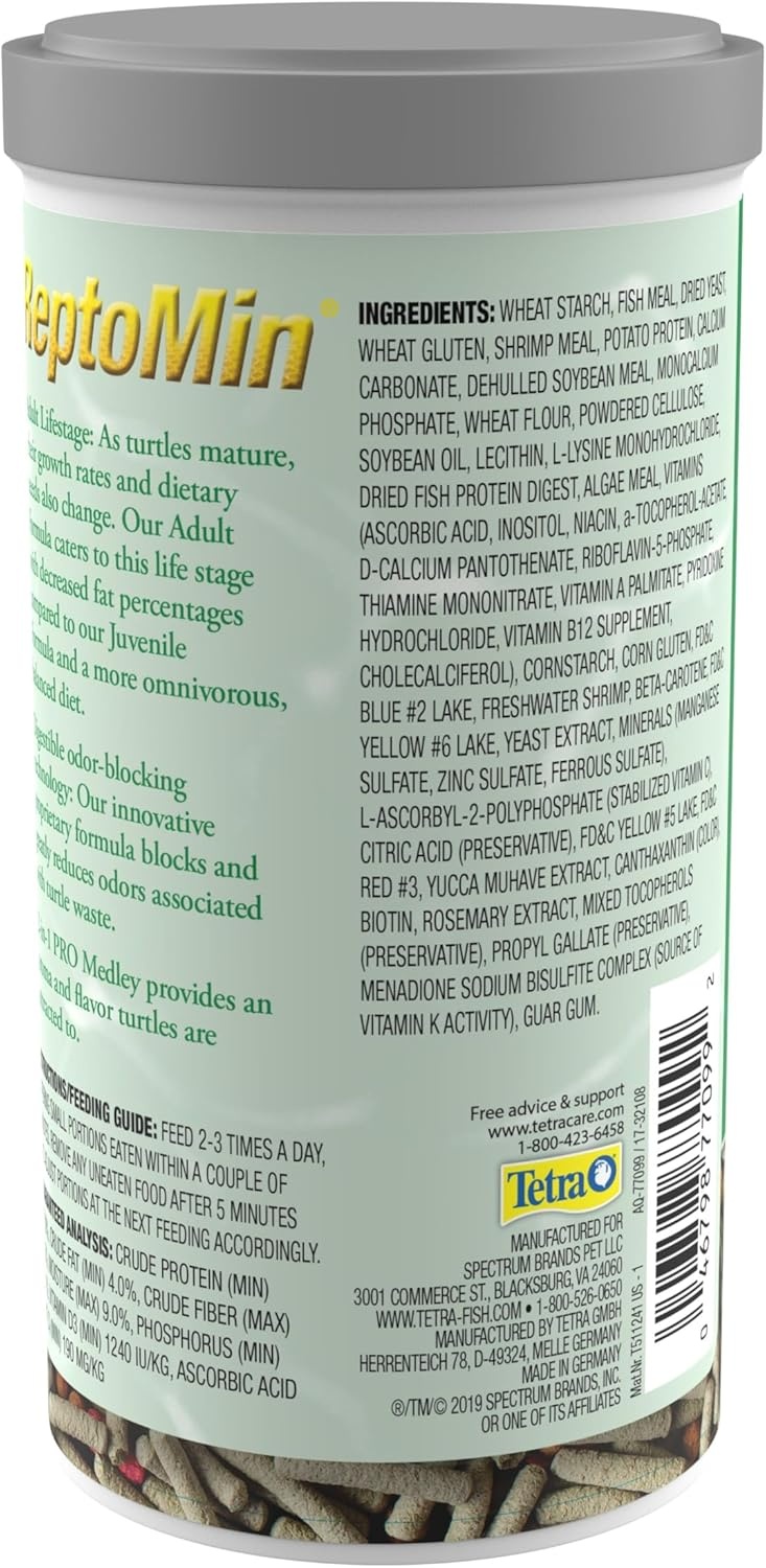 image:imageTetra TetraFauna PRO ReptoMin Pro Sticks Adult Turtle Formula Daily Diet for Aquatic Turtles 811 ozAdult Turtle