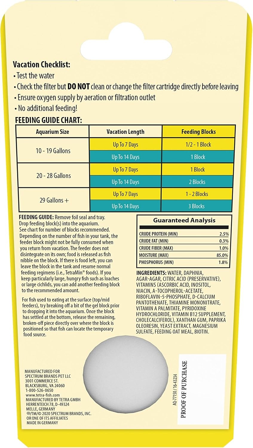 image:imageTetra Weekend and Vacation Feeder SlowRelease Fish Food for Tropical Fish 106 Ounce Pack of 1106 Ounce Pack of 48