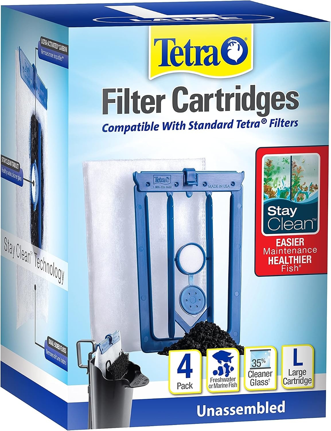 image:imageTetra Whisper BioBag Large Filter Cartridges for Aquariums 12 Count Unassembled Fits Tetra Whisper Fish Tank Filters 1030 Gal 2040 Gal PF20 30 40 60 IQ 20 30 45 60Stay Clean