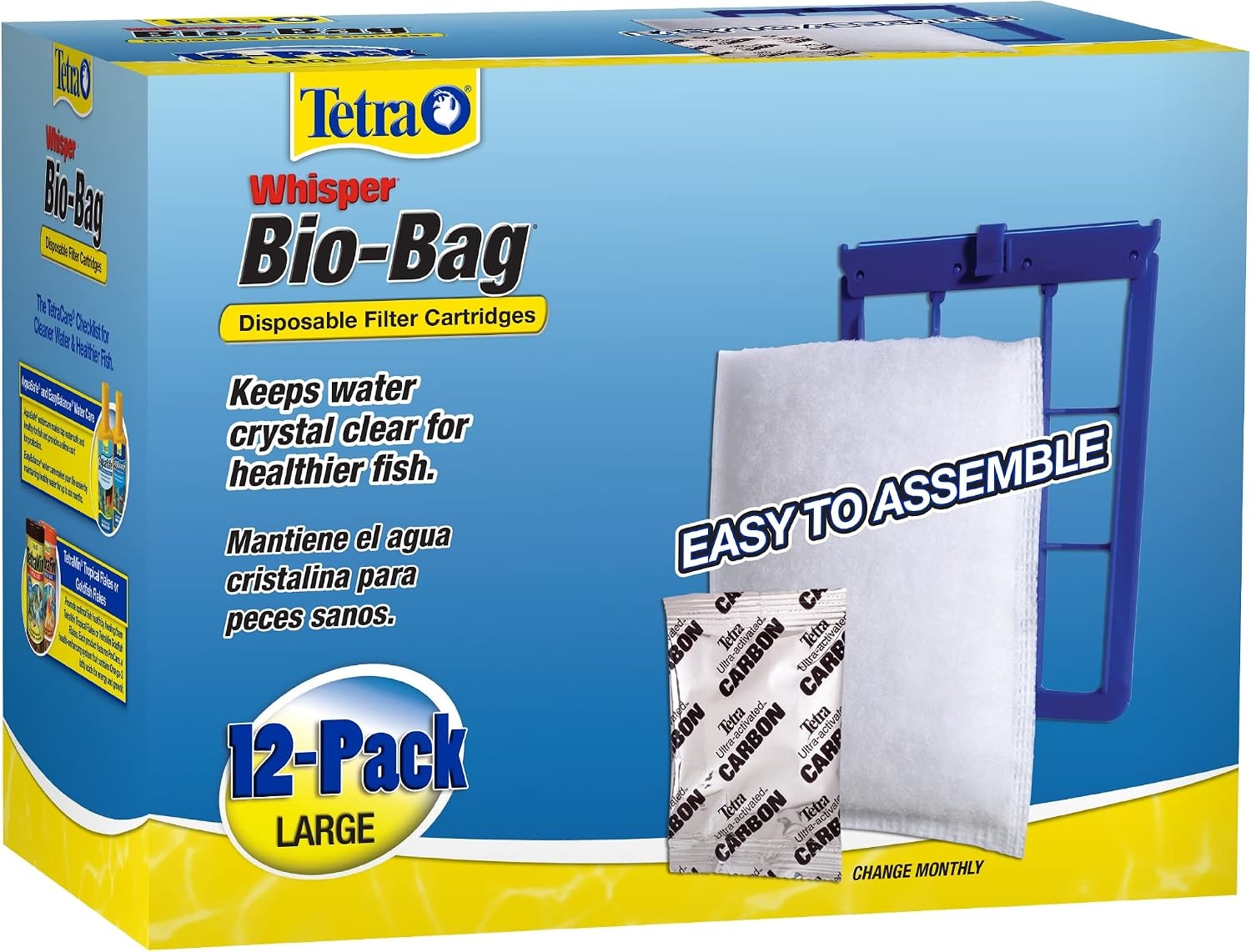 image:imageTetra Whisper BioBag Large Filter Cartridges for Aquariums 12 Count Unassembled Fits Tetra Whisper Fish Tank Filters 1030 Gal 2040 Gal PF20 30 40 60 IQ 20 30 45 60Original