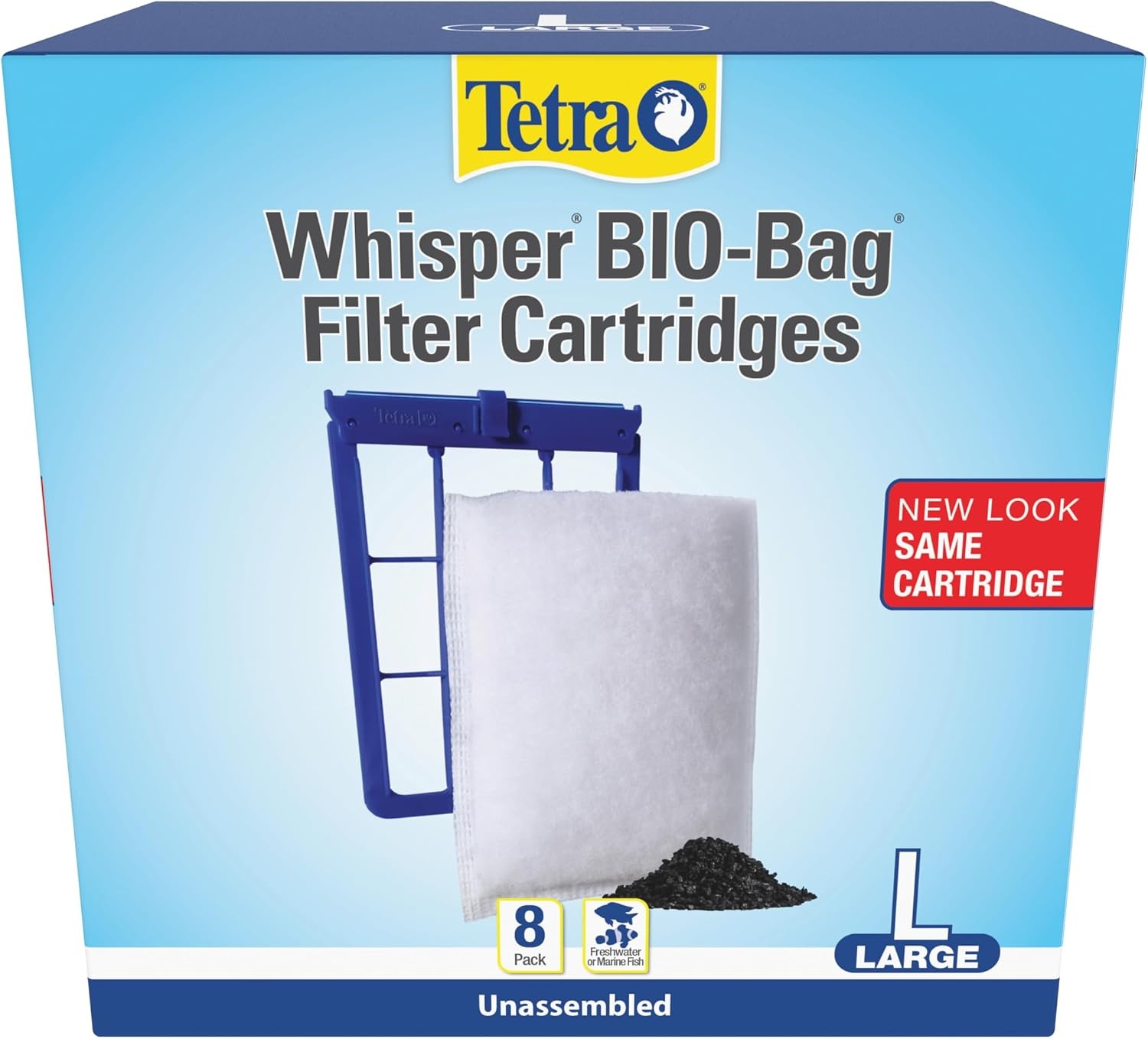image:imageTetra Whisper BioBag Large Filter Cartridges for Aquariums 8 Count Unassembled Fits Tetra Whisper Fish Tank Filters 1030 Gal 2040 Gal PF20 30 40 60 IQ 20 30 45 60Standard