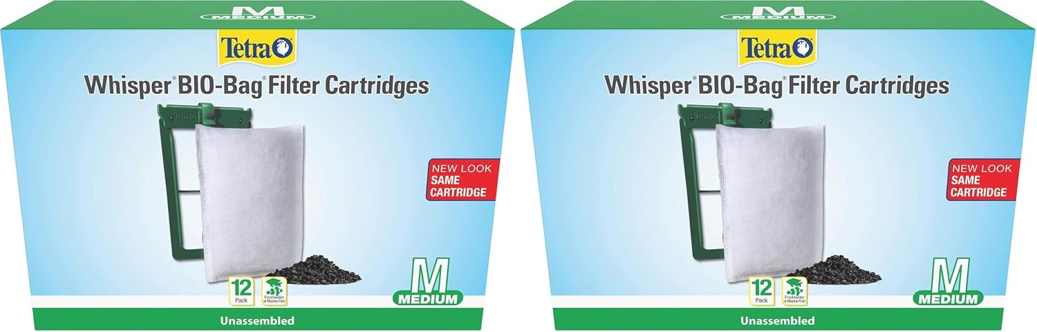 image:imageTetra Whisper BioBag Medium Filter Cartridges for Aquariums 12 Count Unassembled Fits Tetra Whisper Fish Tank Filters 510 Gal PF10 IQ 10Standard