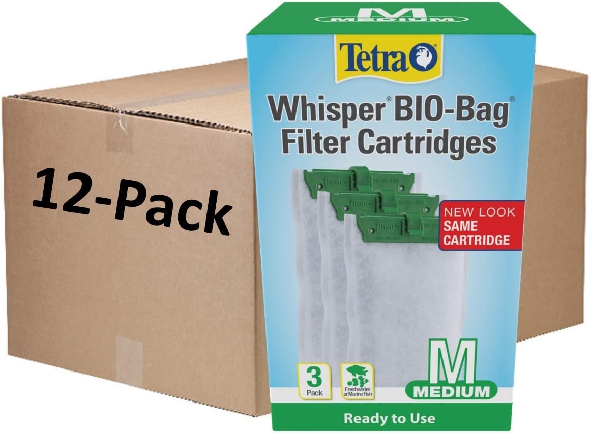 image:imageTetra Whisper BioBag Medium Filter Cartridges for Aquariums 12 Count Unassembled Fits Tetra Whisper Fish Tank Filters 510 Gal PF10 IQ 10Standard