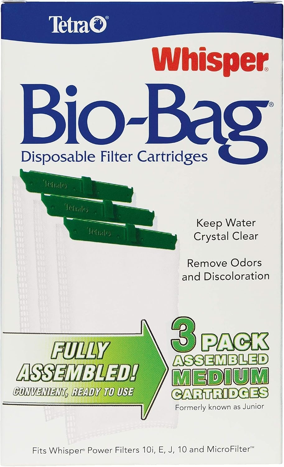 image:imageTetra Whisper BioBag Medium Filter Cartridges for Aquariums 12 Count Unassembled Fits Tetra Whisper Fish Tank Filters 510 Gal PF10 IQ 10Standard
