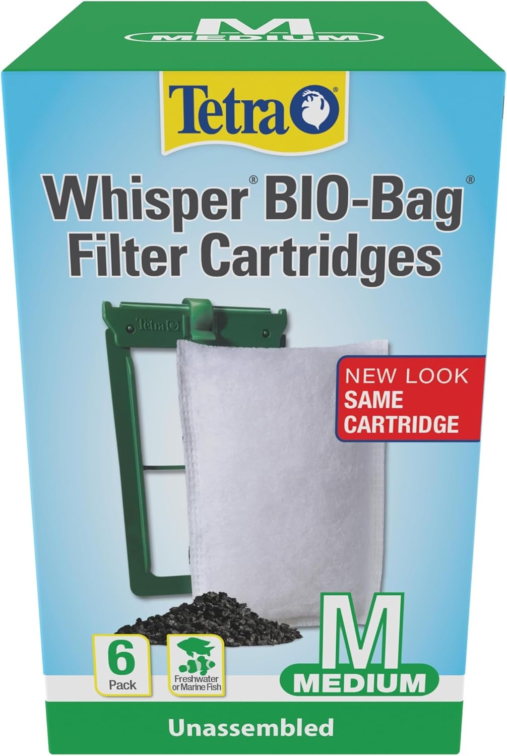 image:imageTetra Whisper BioBag Medium Filter Cartridges for Aquariums 12 Count Unassembled Fits Tetra Whisper Fish Tank Filters 510 Gal PF10 IQ 10Standard