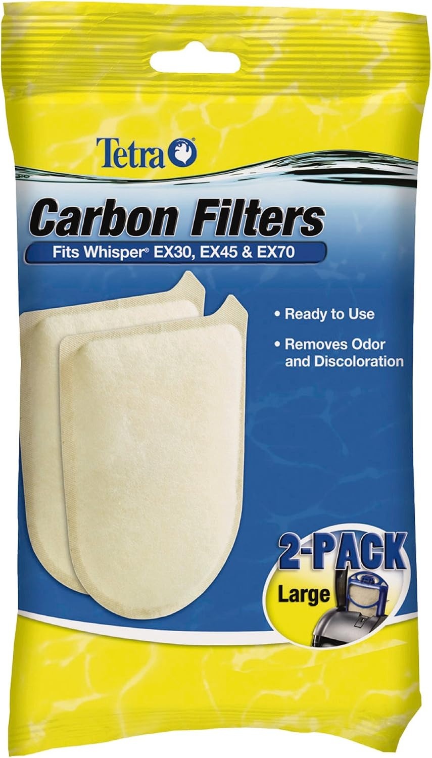 image:imageTetra Whisper EX Carbon Large Round Filter Cartridges 4 Count Fits Tetra Whisper EX 30 45 70 Fish Tank Filters2count