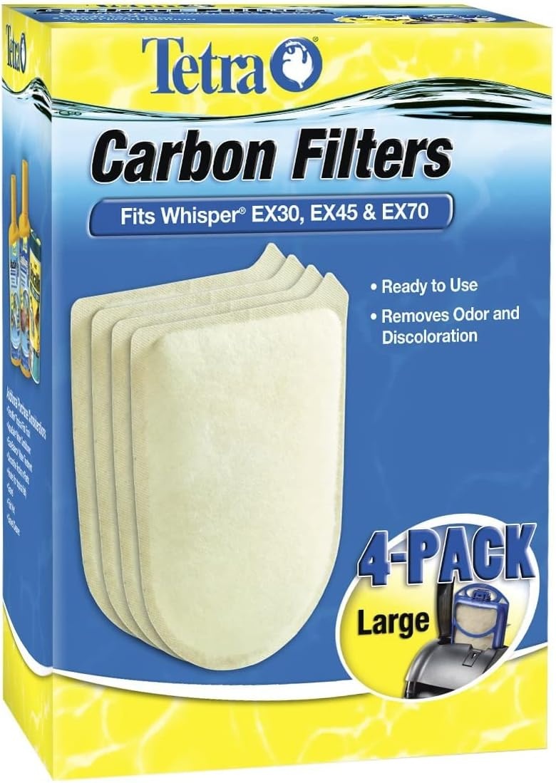 image:imageTetra Whisper EX Carbon Large Round Filter Cartridges 4 Count Fits Tetra Whisper EX 30 45 70 Fish Tank Filters4Count